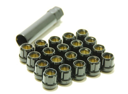 Muteki Lug Nuts / Radschrauben Typ III - Kegelbund Schwarz Offen M12x1.25